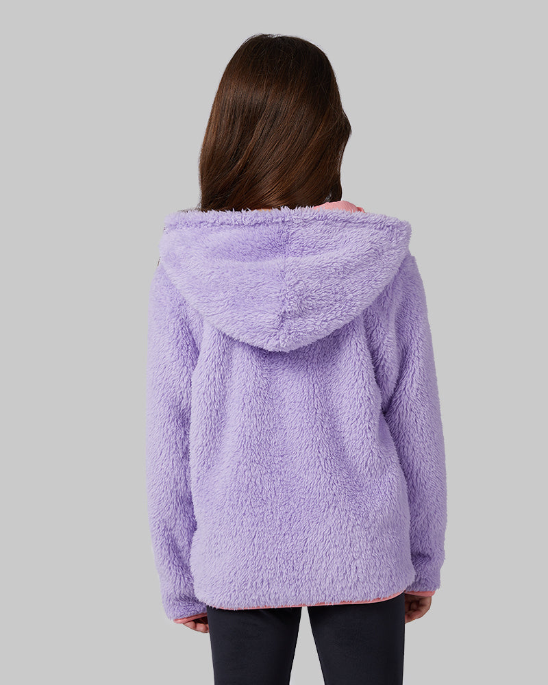 X Girl Women's Purple Sherpa Zip Up Jacket high quality Size Small