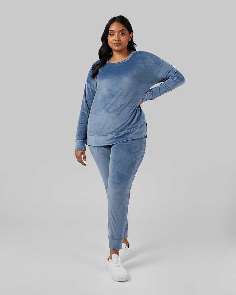 Women's Soft Velour Crew Pullover