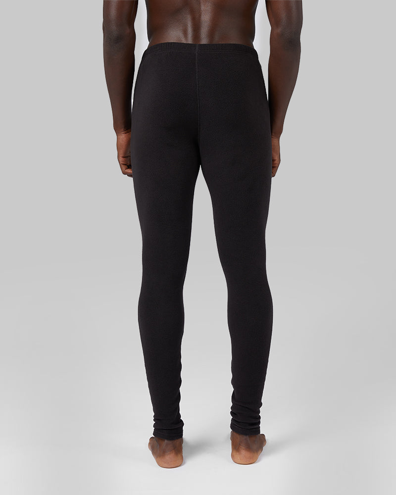 GAOQSEMG Men's Thermal Leggings Micro-Fleece Warm Compression Pants Running  Sports Tights with Pockets Base Layer Bottoms #Black+dark Green Medium