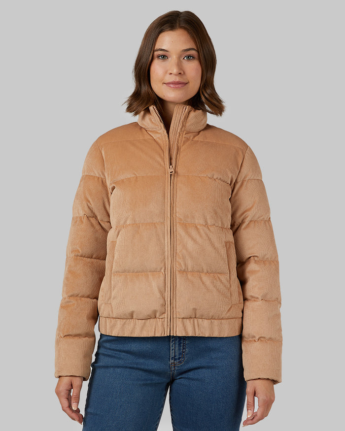 32 Degrees Toasted Coconut _ Women's Corduroy Poly-Fill Jacket {model: Taylor is 5'9", wearing size 4}{bottom}{right} {bottom}{right}