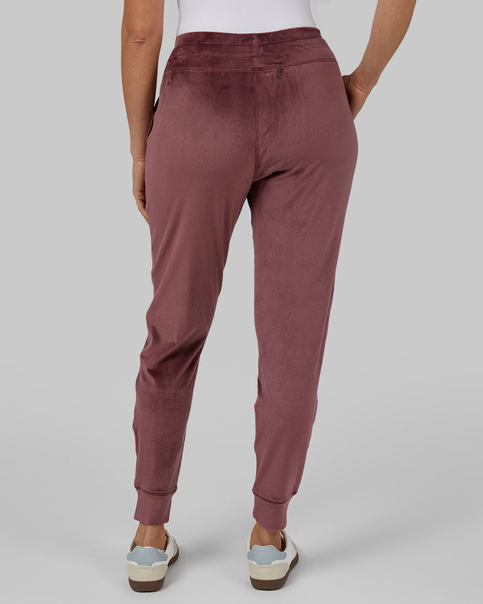 32 Degrees Wella Rose _ Women's Soft Velour Jogger {model: Renee is 5'9", wearing size S}{bottom}{right} {bottom}{right}