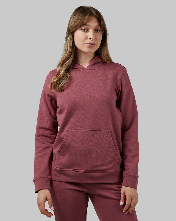 32 Degrees Wella Rose _ Women's Comfort Tech Pullover Hoodie {model: Julia is 5'8", wearing size S}{bottom}{right} {bottom}{right}