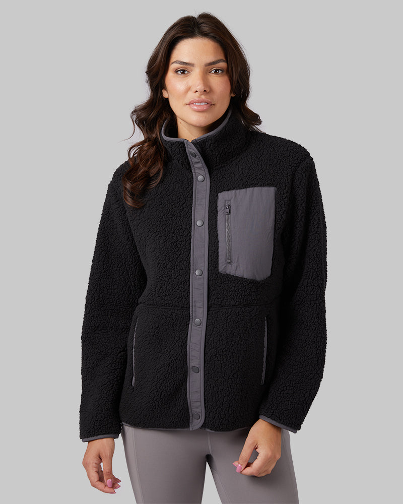 Women s Cozy Sherpa Snap Jacket