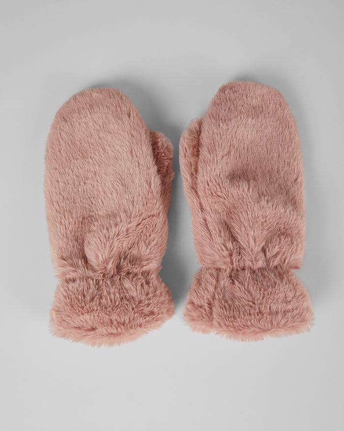 32 Degrees Deep Blush_Women's Plush Fur Mittens {bottom}{right}