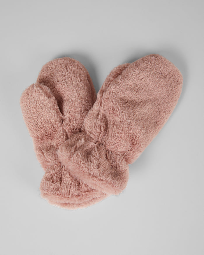 32 Degrees Deep Blush_Women's Plush Fur Mittens {bottom}{right}