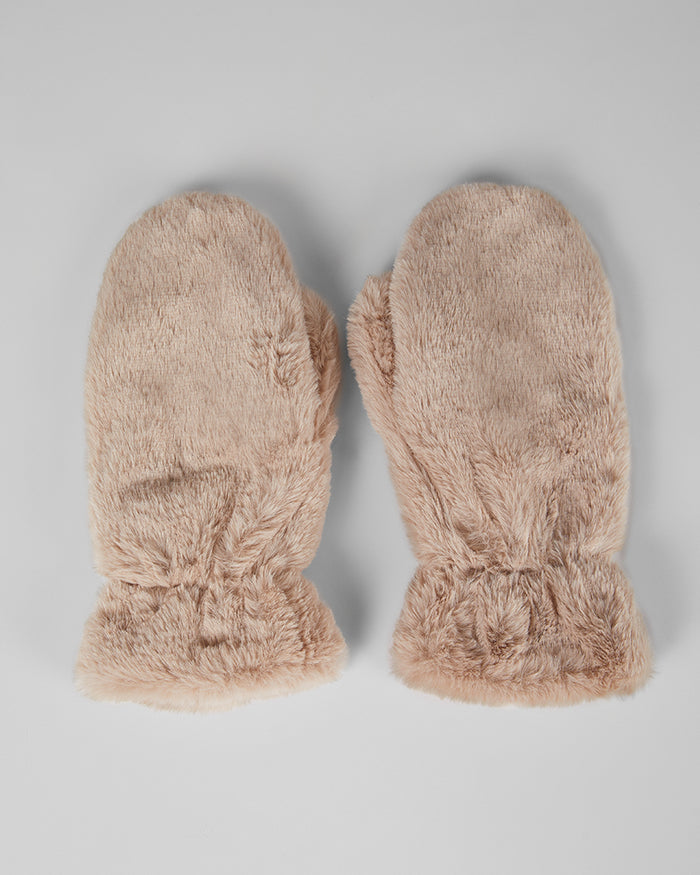 32 Degrees Light Taupe _Women's Plush Fur Mittens {bottom}{right}