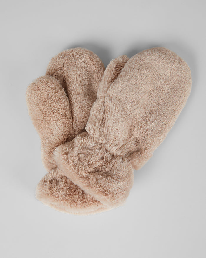 32 Degrees Light Taupe _Women's Plush Fur Mittens {bottom}{right}