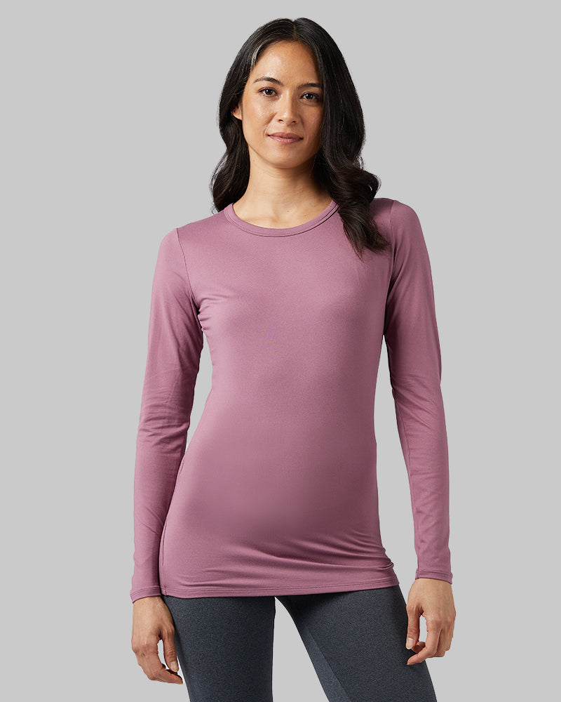 32 Degrees Women s Lightweight Baselayer Crew Top Fig Berry Xs