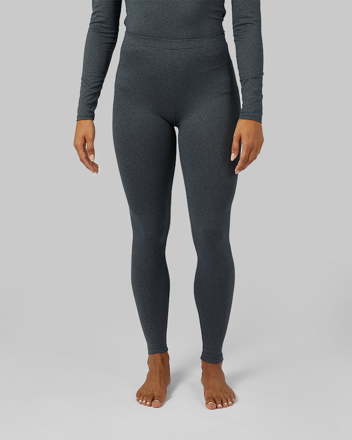 32 Degrees Charcoal Heather _ Women's Lightweight Baselayer Legging {model: Alexis is 5'6", wearing size S}{bottom}{right} {bottom}{right}