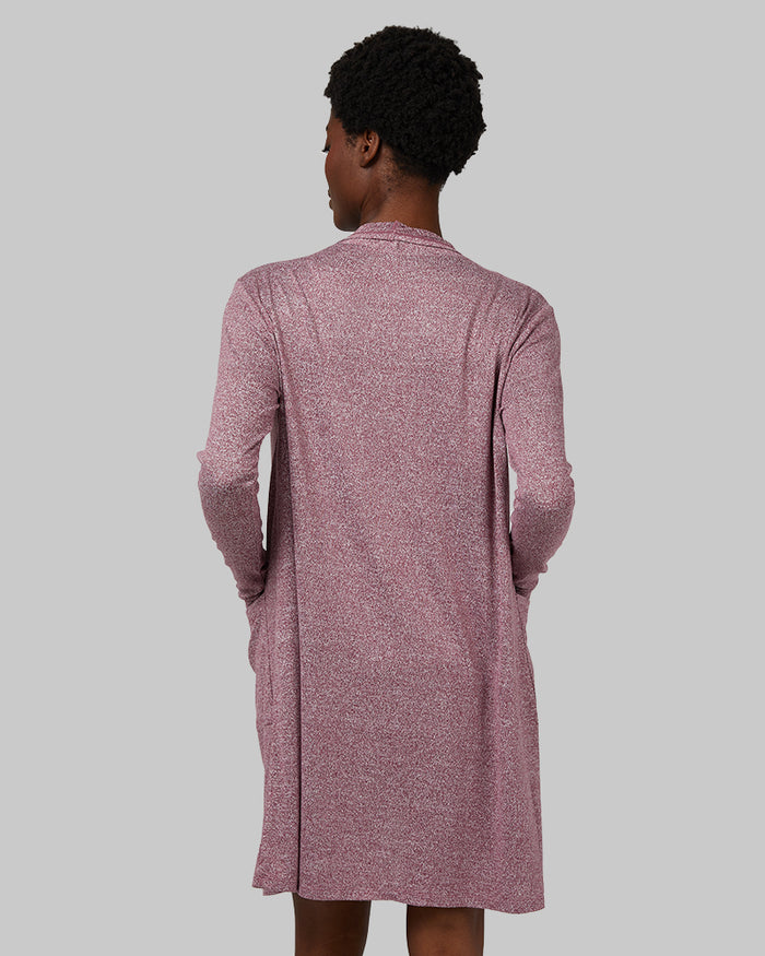32 Degrees Burgundy Heather _ Women's Soft Comfy Wrap {model: Wemi is 5'10", wearing size S}{bottom}{right} {bottom}{right}