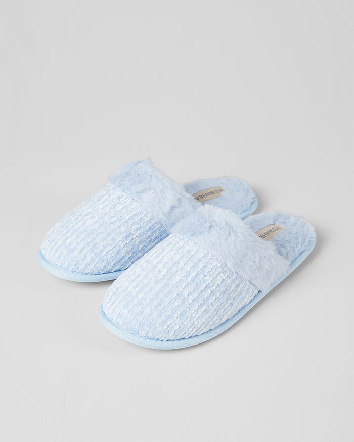 32 Degrees Light Blue_Women's Cozy Chenille slippers {bottom}{right}