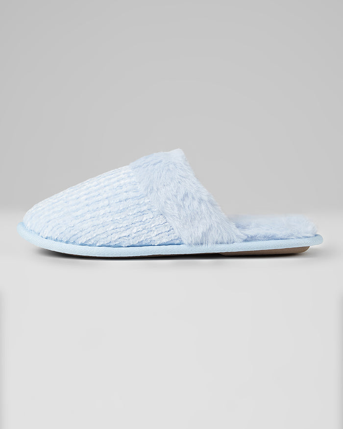 32 Degrees Light Blue_Women's Cozy Chenille slippers {bottom}{right}