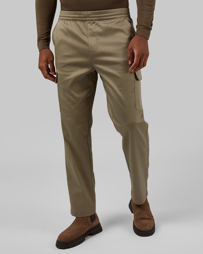 32 Degrees Dusty Sand _ Men's Outdoor Pull-On Cargo Pant {model: Isaiah is 6'2", wearing size M}{bottom}{right} {bottom}{right}