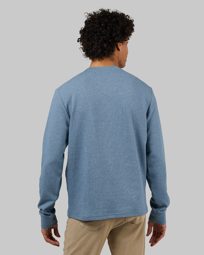 32 Degrees Men s Waffle Crew Sweatshirt Slate Heather M