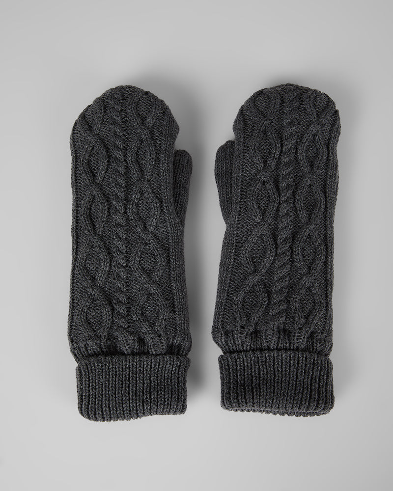 32 Degrees Cable Knit Mittens Marine Navy Heather L XL