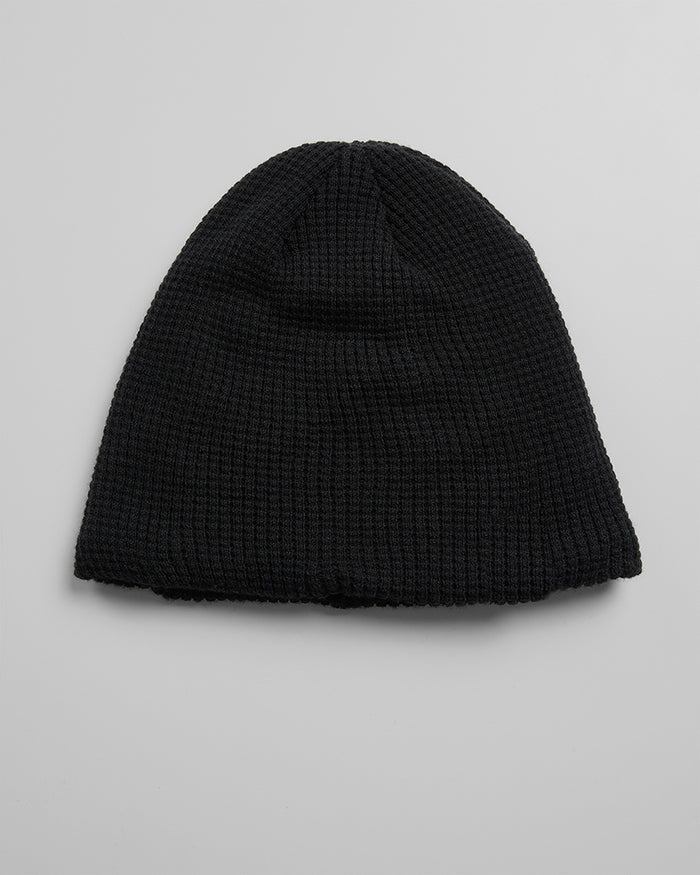 32 Degrees Black_Waffle sherpa-Lined Beanie {bottom}{right}