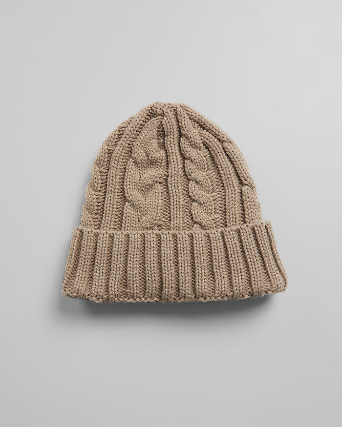 32 Degrees Dark Tan_Cable Knit Beanie {bottom}{right}