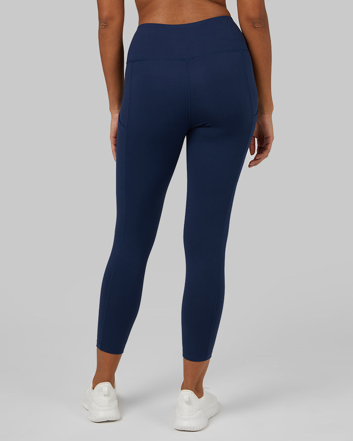 32 Degrees Inky Indigo _ Women's High-Waist Active 7/8 Legging {model: Victoria is 5'10" and size 4-6, wearing size S}{bottom}{right} {bottom}{right}
