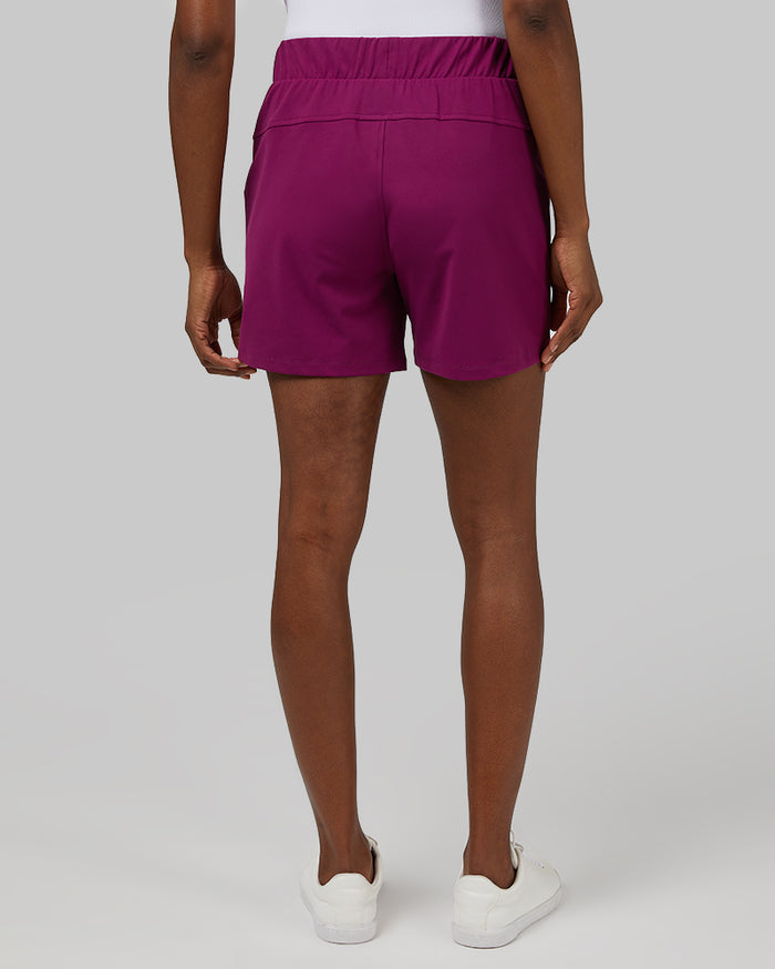 32 Degrees Plum Caspia _ Women's Stretch Active Short {model: Wemi is 5'10" and size 2-4, wearing size S}{bottom}{right} {bottom}{right}