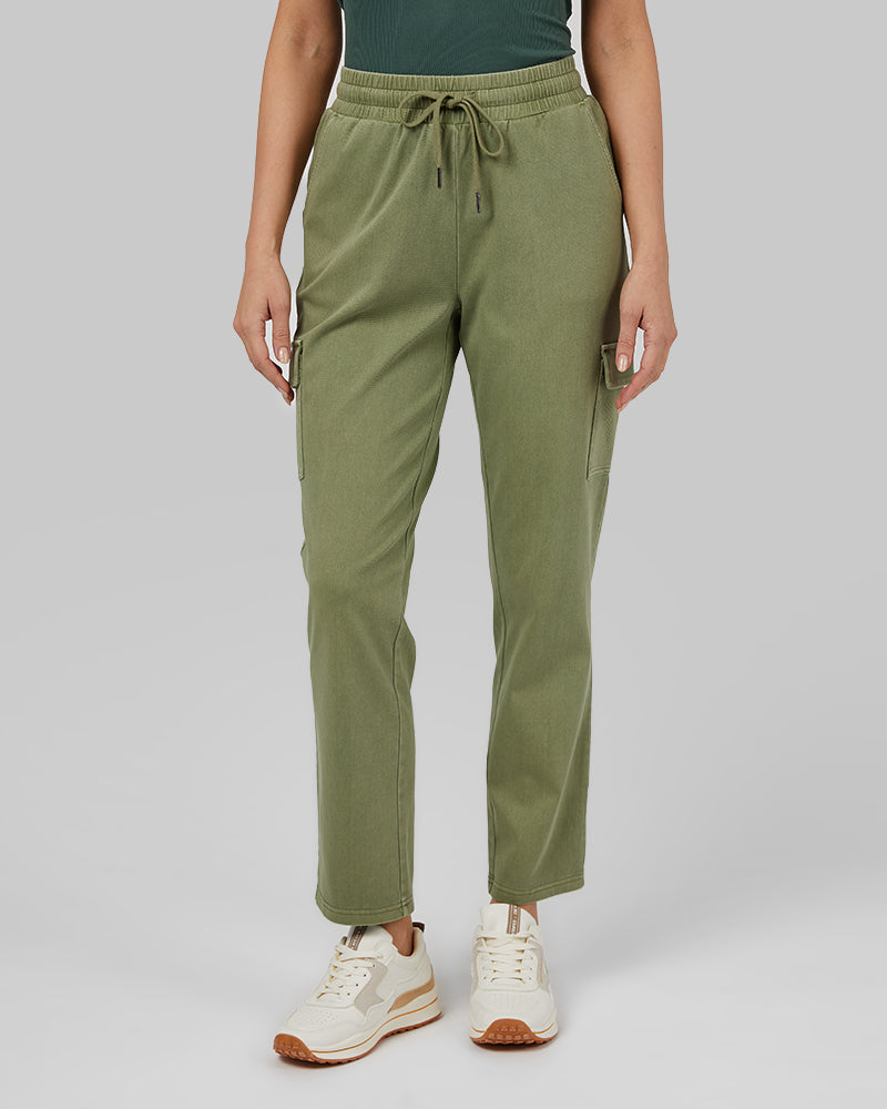 Women's Cargo Dress Pants Maillard Ankle-Length Cotton Blend Side