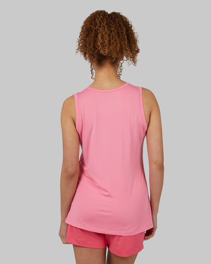 32 Degrees Bubblegum _ Women's Cool Relaxed Sleep Tank {model: Kay is 5'6" and size 8, wearing size M}{bottom}{right} {bottom}{right}