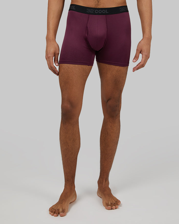32 Degrees Pomegranate  _ Mens Cool Trunk {model: Isaiah is 6'2", wearing size M}{bottom}{right} {bottom}{right}