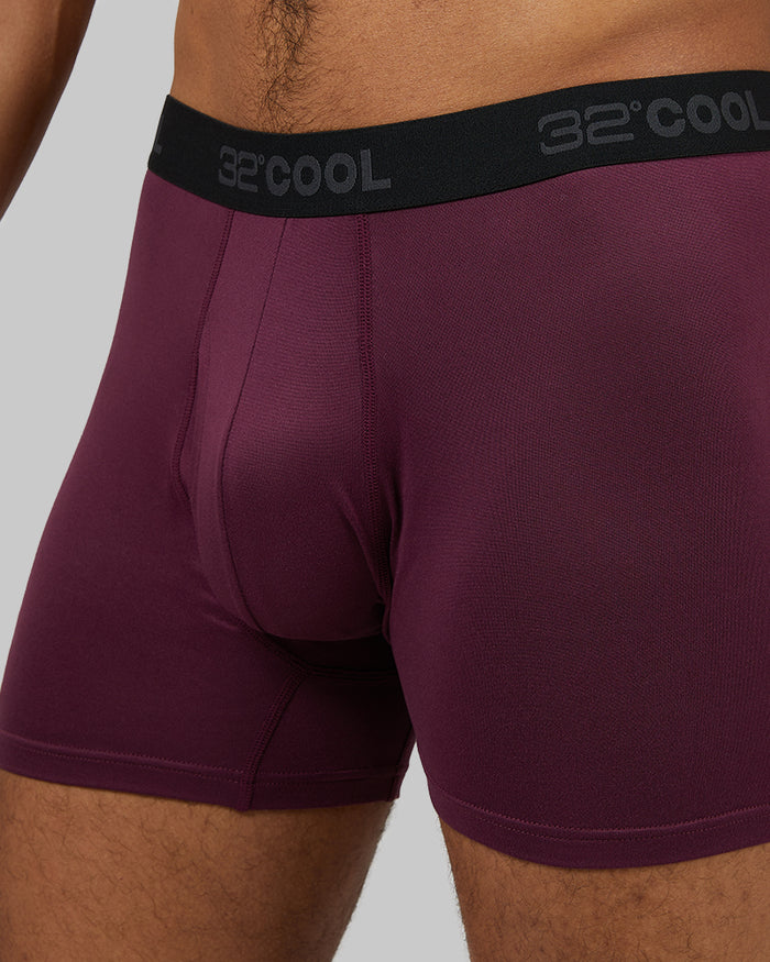 32 Degrees Pomegranate  _ Mens Cool Trunk {model: Isaiah is 6'2", wearing size M}{bottom}{right} {bottom}{right}
