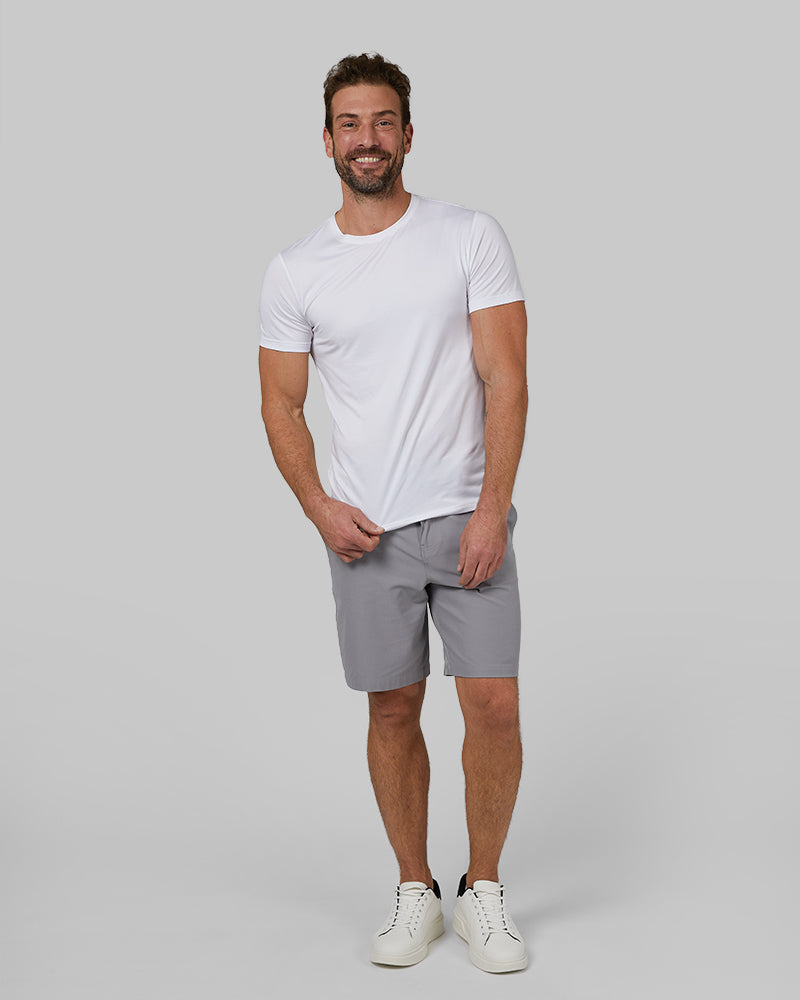 White t hotsell shirt grey shorts