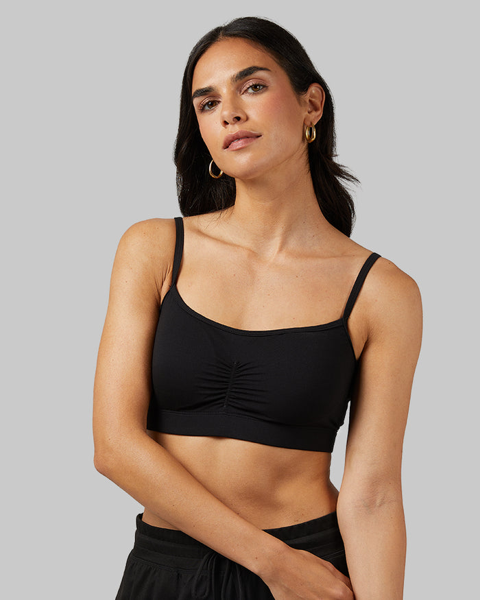 32 Degrees Black _ Women's Cool Bralette {model: Dani is 5'9" and size 2-4, wearing size S}{bottom}{right} {bottom}{right}