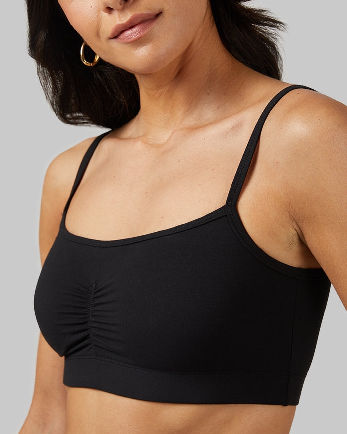 32 Degrees Black _ Women's Cool Bralette {model: Dani is 5'9" and size 2-4, wearing size S}{bottom}{right} {bottom}{right}