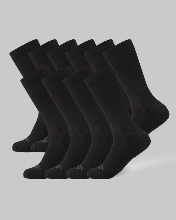 32 Degrees Black _ Men's 5-Pack Cool Comfort Crew Socks {bottom}{right}