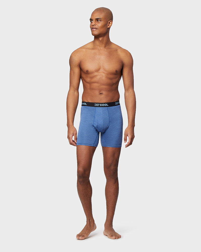 $48 32 Degrees Cool Men Underwear Blue Micro Stretch 2-Pack Boxer